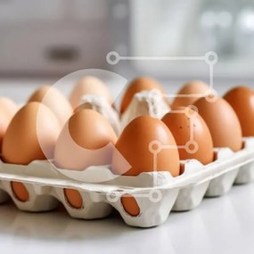 Σετ των 2 Intra Συλλεκτικό Ξύλινο Παζλ Plywood 4mm - Φρέσκα καφέ αυγά σε χαρτοκιβώτιο Σε Ξύλινο Κουτί - Διαστάσεις: 10x10 cm – 25 κομμάτια