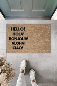 Stewehome μοντέρνο ψηφιακά εκτυπωμένο χαλάκι εισόδου με πολύγλωσση επιγραφή Λευκό