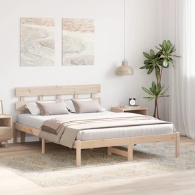 vidaXL Κρεβάτι με κεφαλάρι 140x200 εκ μασίφ ξύλο πεύκου