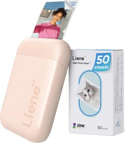 Φορητός εκτυπωτής φωτογραφιών Liene Pearl 2x3" (ροζ)