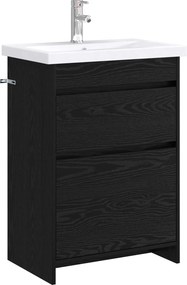vidaXL Σετ Επίπλων Μπάνιου Μαύρη Δρυς 61 x 40 x 84,5 εκ