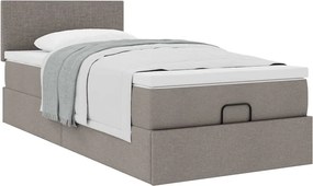 vidaXL Οθωμανικό κρεβάτι με στρώμα Taupe 100x200cm ύφασμα
