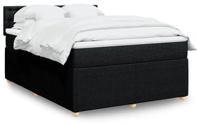 Κρεβάτι Boxspring με Στρώμα Μαύρο 160x200 εκ. Υφασμάτινο