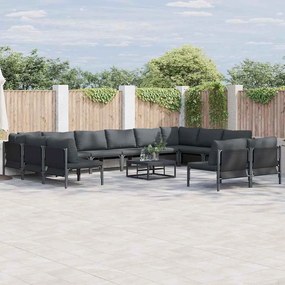 vidaXL Σετ Καναπέ Κήπου 13 pcs Ανθρακί Ατσάλι