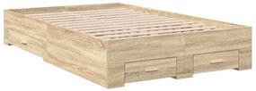 vidaXL Σκελετός Κρεβατιού Καφέ 140 x 200 cm Επεξεργασμένο ξύλο
