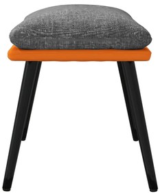 vidaXL Υποπόδιο Αν. Γκρι&Πορτοκαλί 45x29,5x35 εκ. Ύφασμα & Συνθ. Δέρμα