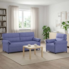 vidaXL Σετ Καναπέ 2 τμχ. Μπλε τζην Ύφασμα