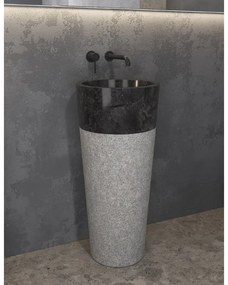 KARAG BORA Νιπτήρας επιδαπέδιος πέτρινος BORA Nero KARAG Ø40x90cm KARAG-5206836065021