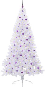 vidaXL Τεχνητό Χριστουγεννιάτικο Δέντρο Λευκό 240 cm PVC και Ατσάλι