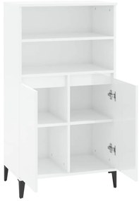 vidaXL Ντουλάπι Γυαλ. Λευκό 60 x 36 x 110 εκ. από Επεξεργασμένο Ξύλο