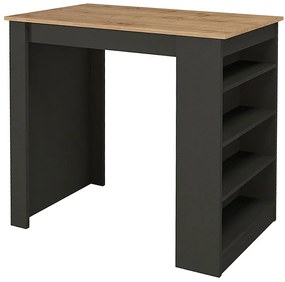 Τραπέζι μπαρ Monaco Megapap χρώμα ανθρακί - sapphire oak 120x51,6x101,8εκ.