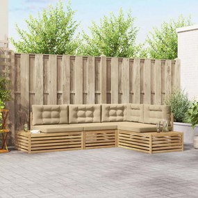 vidaXL 5 pcs Σειρά Καναπέ Εξωτερικού Πολυεστέρας Λευκό