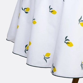 Στρογγυλό τραπεζομάντηλο με στάμπα, βαμβακερό, CITRON