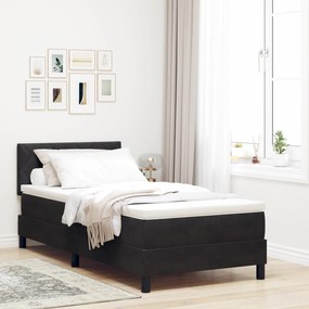 vidaXL Κρεβάτι Box Spring με Στρώμα Μαύρο 100x200 εκ Βελούδο