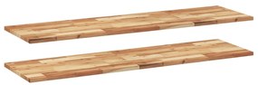 vidaXL Ράφια Κρεμαστά 2 Τεμ. 160x40x2εκ. Φινίρισμα Λαδιού Μασίφ Ακακία