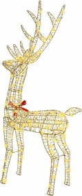 vidaXL 3D Ελάφι 140 LED Θερμό λευκό 128 εκ PET