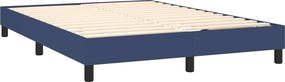 vidaXL Κρεβάτι Boxspring με Στρώμα Μπλε 140x200 εκ. Υφασμάτινο