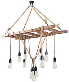 Φωτιστικό Οροφής Erebos 521SHN3114 120x42x137cm 12xE27 40W Natural-Black Opviq