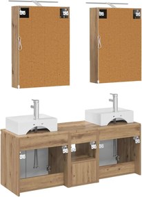 vidaXL Σετ Ντουλαπιών Μπάνιου 5 pcs Artisan Δρυς Επεξεργασμένο Ξύλο