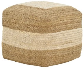 Σκαμπό-πουφ Sofian Inart μπεζ 100% γιούτα 40x40x35εκ