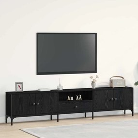 vidaXL Ντουλάπι TV 200 x 25 x 44 εκ Μαύρη δρυς Επεξεργασμένο ξύλο