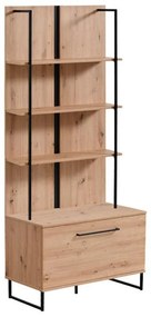 Ραφιέρα Sardinia POP Artisan Oak - Μαύρο 85*42*191.5 εκ. 85x42x191.5 εκ.