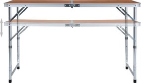 vidaXL Τραπέζι Κάμπινγκ Πτυσσόμενο 120 x 60 εκ. Αλουμινίου