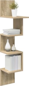 vidaXL Ράφι Τοίχου Επιτοίχιο Sonoma Δρυς 32 x 21 x 107 cm