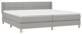 ΚΡΕΒΑΤΙ BOXSPRING ΜΕ ΣΤΡΩΜΑ ΑΝΟΙΧΤΟ ΓΚΡΙ 200X200 ΕΚ. ΥΦΑΣΜΑΤΙΝΟ 3130297