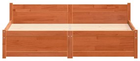 vidaXL Σκελετός Κρεβατιού Καφέ κεριού 140 x 190 cm Μασίφ ξύλο πεύκου
