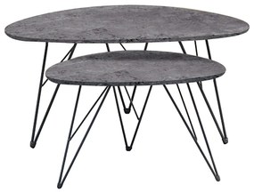 ΣΕΤ 2 ΤΡΑΠΕΖΑΚΙΑ ΝΑΝΣΙ CONCRETE MDF 90X60X45.5/60X40X38εκ.
