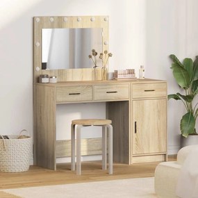 vidaXL Τραπέζι περιποίησης με συρτάρι 2 pcs Καφέ Επεξεργασμένο ξύλο