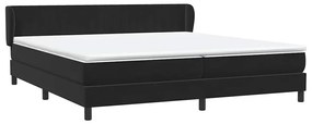 Box Spring Κρεβάτι με στρώματα Μαύρο 180x210 cm Velvet - Μαύρο