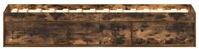 vidaXL Πλαίσιο Κρεβατιού Καπνιστή Δρυς 75 x 190 εκ. Small Single