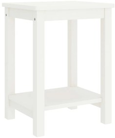 vidaXL Κομοδίνο Λευκό 35 x 30 x 47 εκ. από Μασίφ Ξύλο Πεύκου