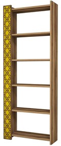 Βιβλιοθήκη City 845HCT3610 64,6x24,2x170cm Walnut-Yellow