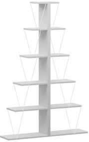 Βιβλιοθήκη mini Tars pakoworld λευκό 130x22x146εκ (1 τεμάχια)