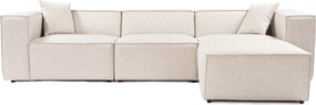 Corner Sofa Lora (L1-O1-1R-POUFFE ) - Light Brown Light Brown