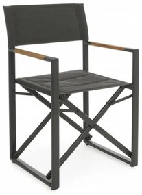 Πτυσσόμενη Καρέκλα Με Μπράτσα Lagun Μαύρη 51x54x86εκ. - Μαύρο