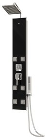 vidaXL Στήλη Ντους Υδρομασάζ Μαύρη 18 x 45,5 x 130 εκ. από Γυαλί