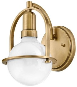 Απλίκα Φωτιστικό Τοίχου 1xE27 Οπάλ Γυαλί Somerset Quintiesse Elstead Lighting QN-SOMERSET1-HB Ορείχαλκος