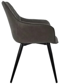 ΠΟΛΥΘΡΟΝΑ MANDO HM8006.10 ΜΕ ΓΚΡΙ NUBUCK ΥΦΑΣΜΑ 60x60x84 εκ.
