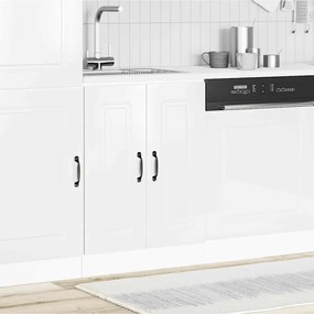 vidaXL Ντουλάπι βάσης νεροχύτη Kalmar Γυαλιστ. Λευκό 60x46x81,5 εκ.