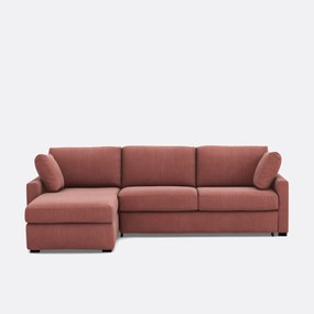 Γωνιακός καναπές-κρεβάτι με κοτλέ βελούδο, Bultex, Timor