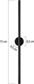 Απλίκα Τοίχου LED Heronia Line Black 01-0425