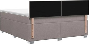vidaXL Κρεβάτι Box Spring με Στρώμα και LED Taupe 180 x 200 cm Ύφασμα