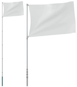 vidaXL Ιστός Σημαίας Τηλεσκοπικός Ασημί 5,55 μ. από Αλουμίνιο