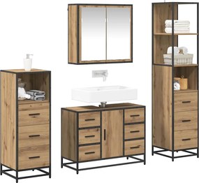 vidaXL Σετ Επίπλων Μπάνιου 4 τεμ. Artisan Oak Επεξεργασμένο Ξύλο