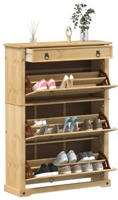 vidaXL Παπουτσοθήκη Corona 99 x 32 x 138 εκ. από Μασίφ Ξύλο Πεύκου