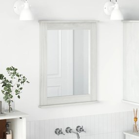 vidaXL Καθρέφτης με καθρέφτη Λευκό 55,5 x 5 x 70 εκ Μασίφ ξύλο πεύκου